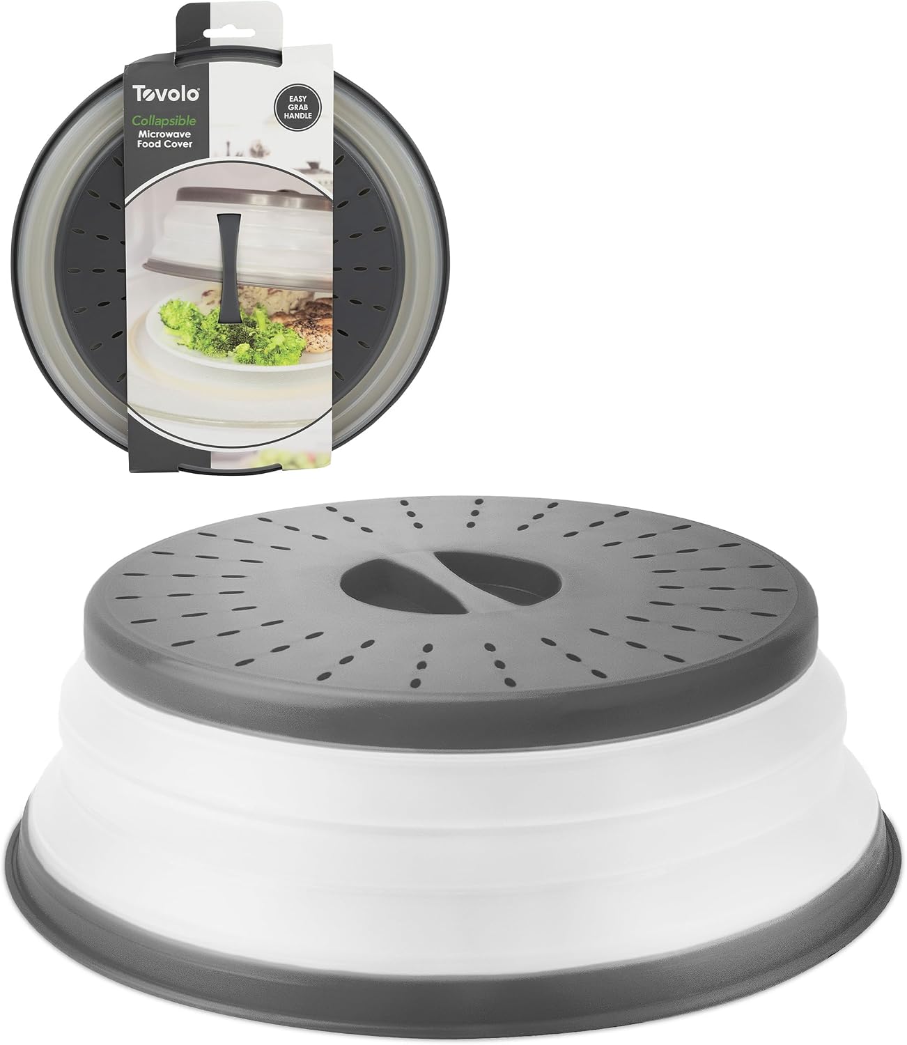 Tapa silicona plegable microondas mediana color carbón