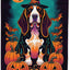 Bandera decorativa Halloween Basset Hound patio multicolor