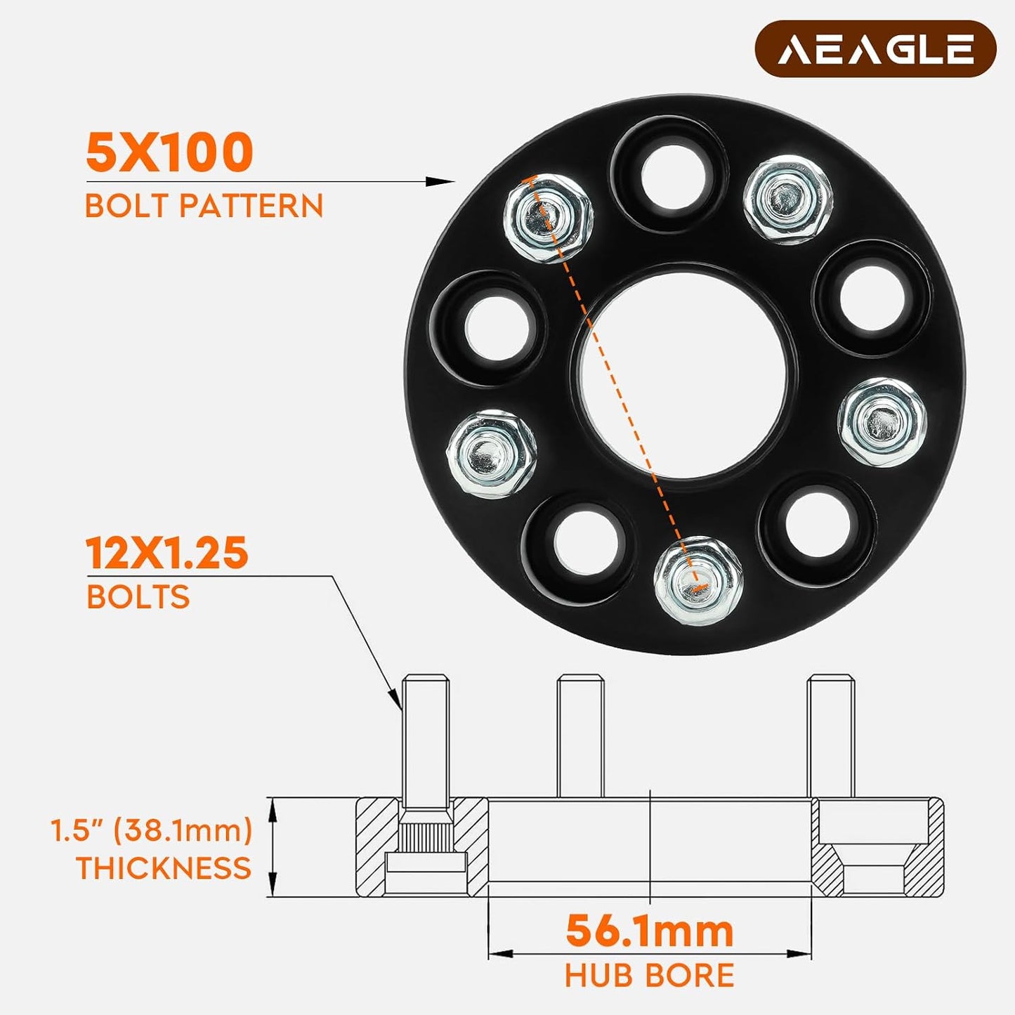 Adaptadores rueda 5x100 BRZ 13-22 forjados 4uds