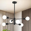 Candelabro Sputnik 6 luces negro ajustable comedor sala