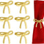 Servilleteros de lazo dorado metálico juego 6/8/12/24 decoracion mesa bodas cumpleaños