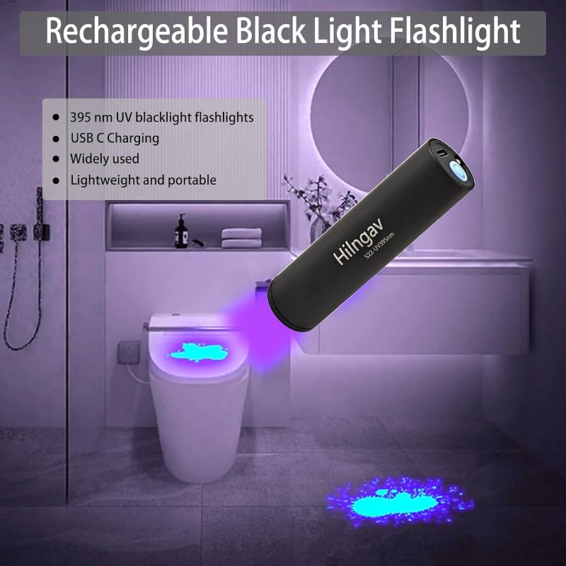 10 Linternas UV 395nm LED USB C portátiles para detección