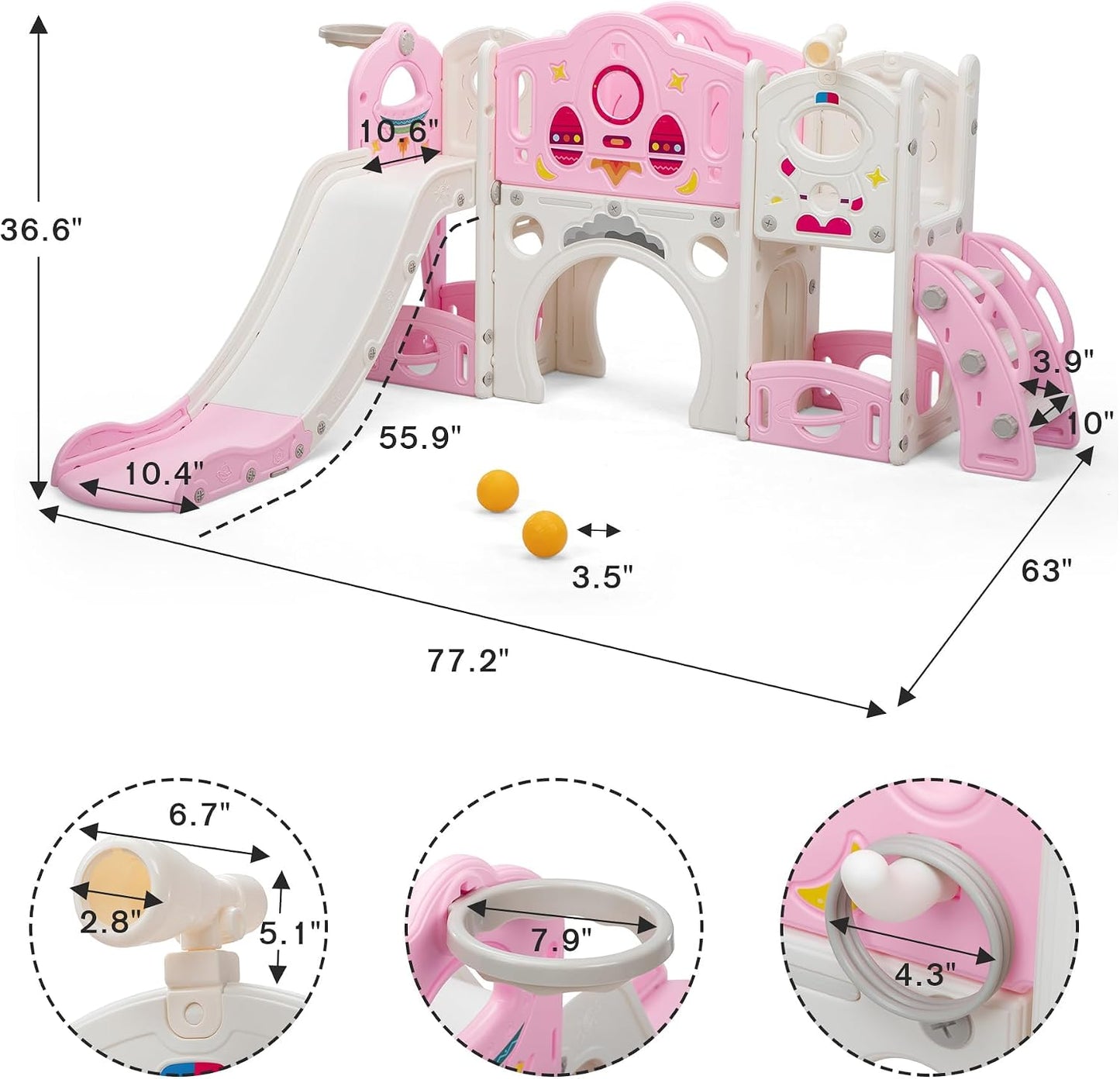 Set tobogán escalador 9en1 para niños 1-4 años