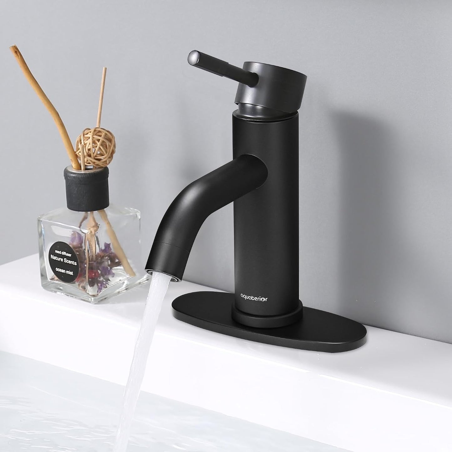 Grifo baño negro mate una manija 1 o 3 agujeros