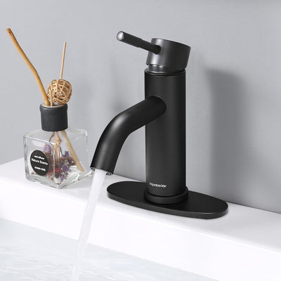 Grifo baño negro mate una manija 1 o 3 agujeros