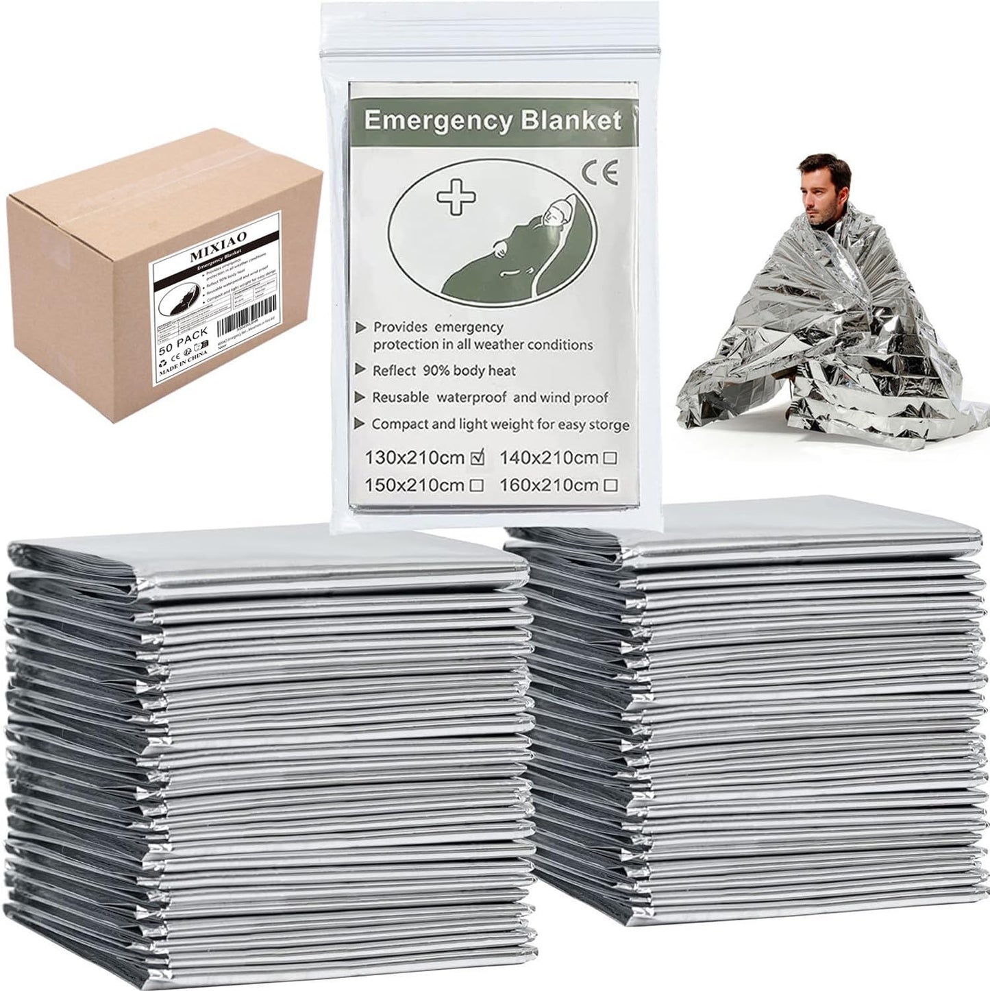 Manta térmica Mylar al aire libre pack 50