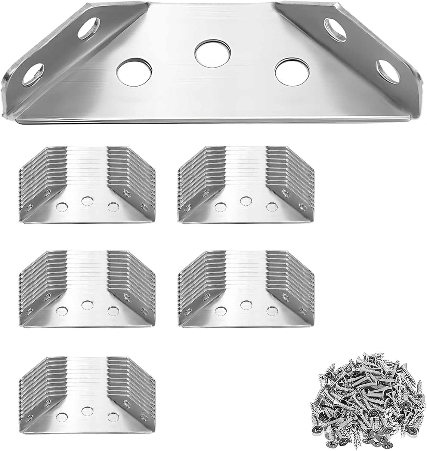 Soporte esquina acero inox 50uds conector universal muebles
