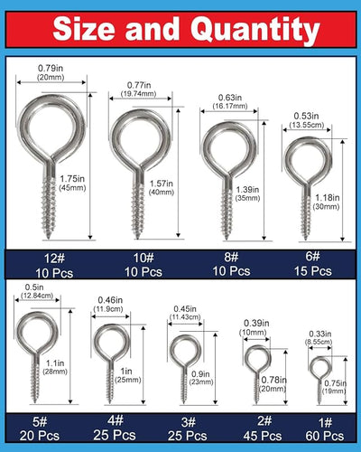 220 Ganchos Metal para Ojos y Ojales