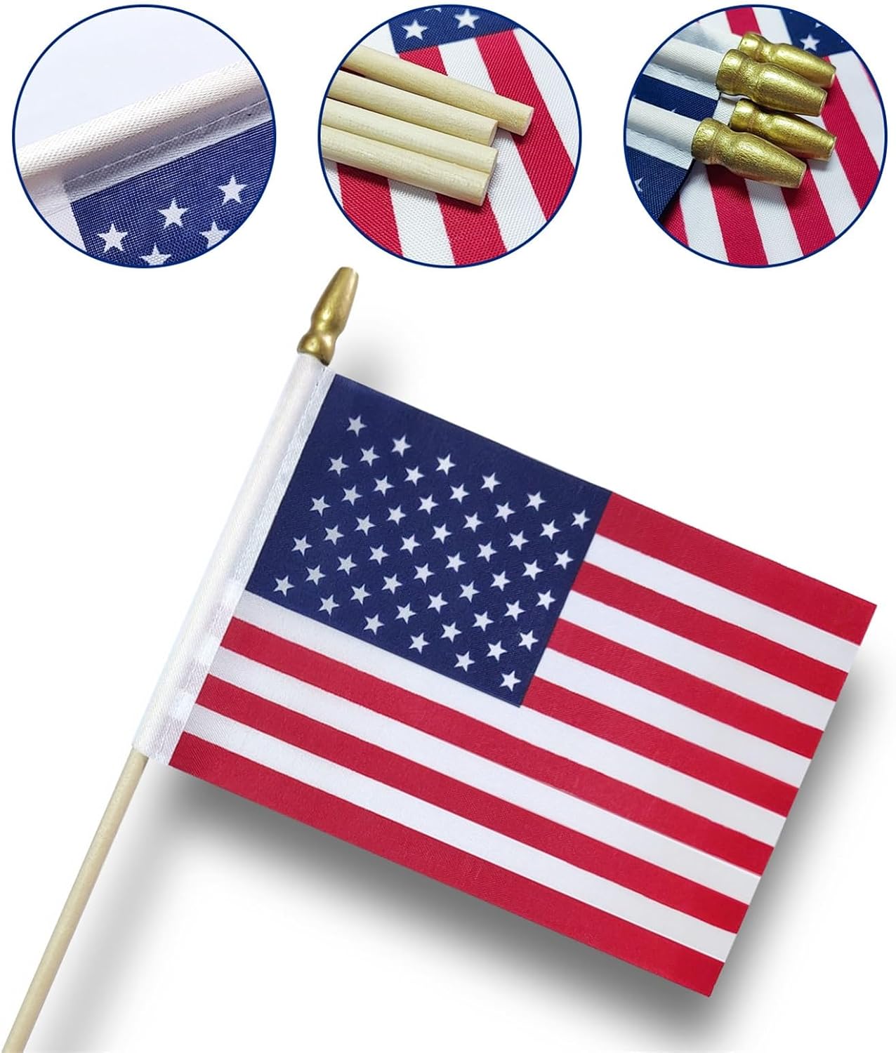 50 Banderas Americanas 4x6" Exteriores 4 de Julio