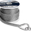 Cuerda anclaje trenzada 3/8" gris con grillete acero inox