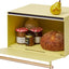 Caja pan acero madera amarilla para encimera cocina