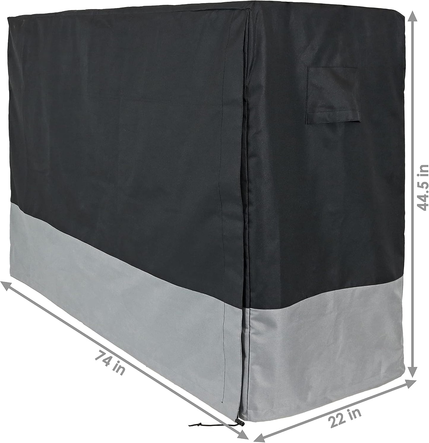 Cubierta estante leña 6ft poliéster 600d respaldo PVC gris