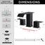 Grifo baño níquel cepillado negro 8pulg 2 asas