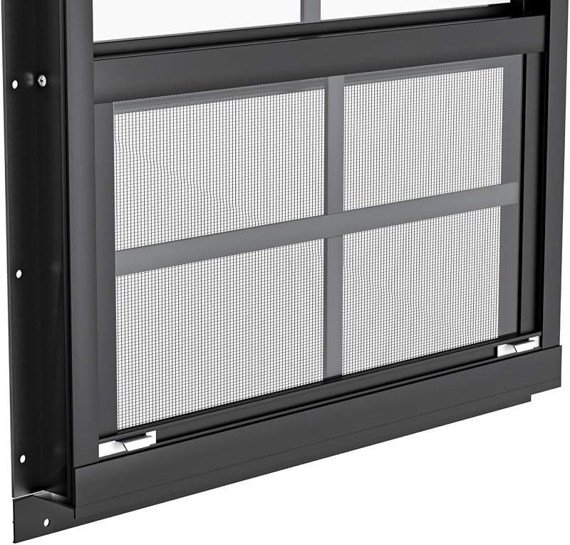 2 Ventanas Cobertizo 24x27pulg Montaje Empotrado Negras