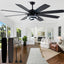 Ventilador techo 72pulg negro luces control remoto