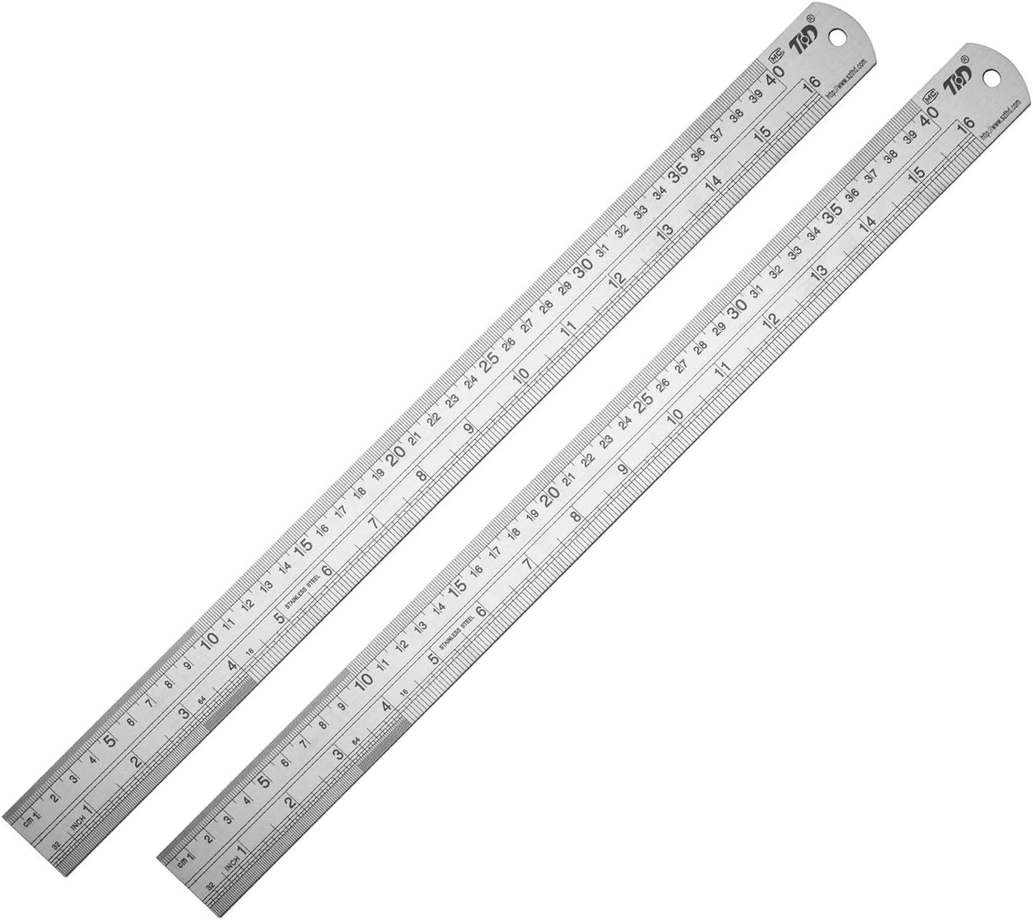 Regla acero inox 16pulg set 2