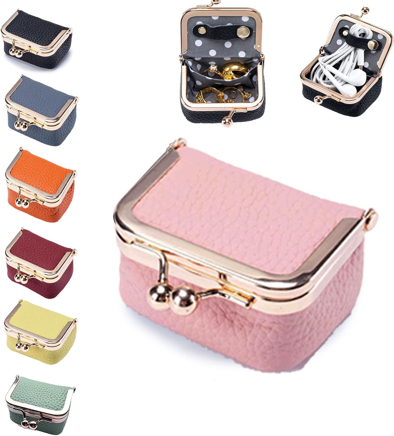 Estuche cuero mini organiz. viaje cierre beso