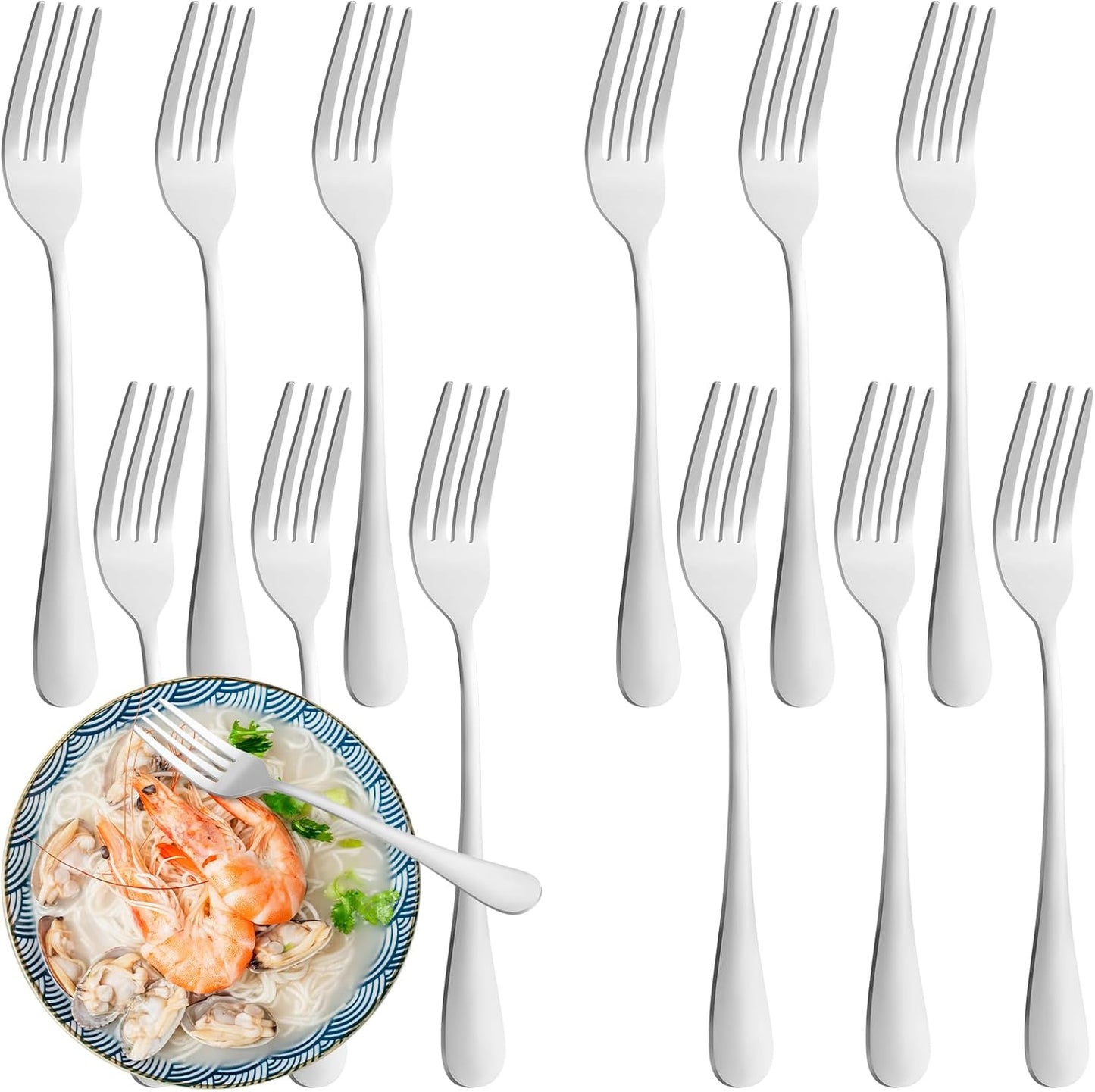 Juego de 16 tenedores de acero inoxidable grado alimenticio para hogar y cocina