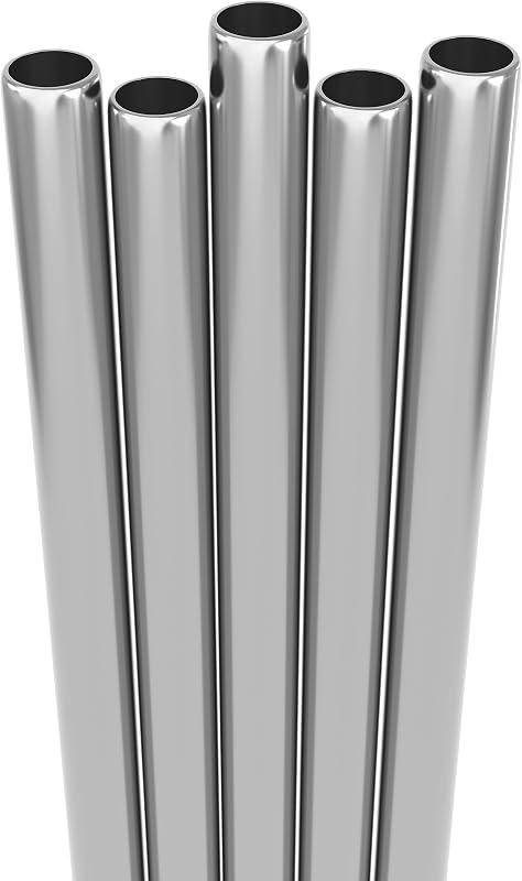 5 Popotes Acero Inox 6.3pulg para Vasos 12-14oz Niños