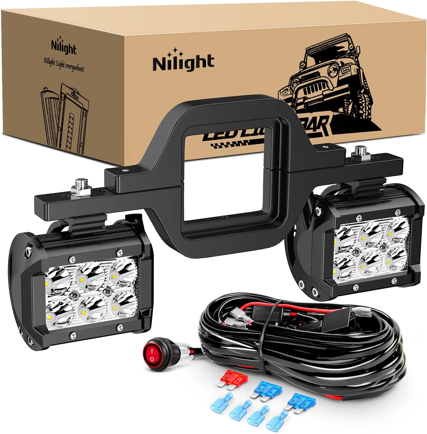 2 Pzas Luces LED 18W para Niebla con Abrazadera