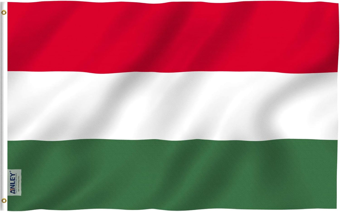 Bandera Hungría 3x5ft poliéster doble costura ojales latón