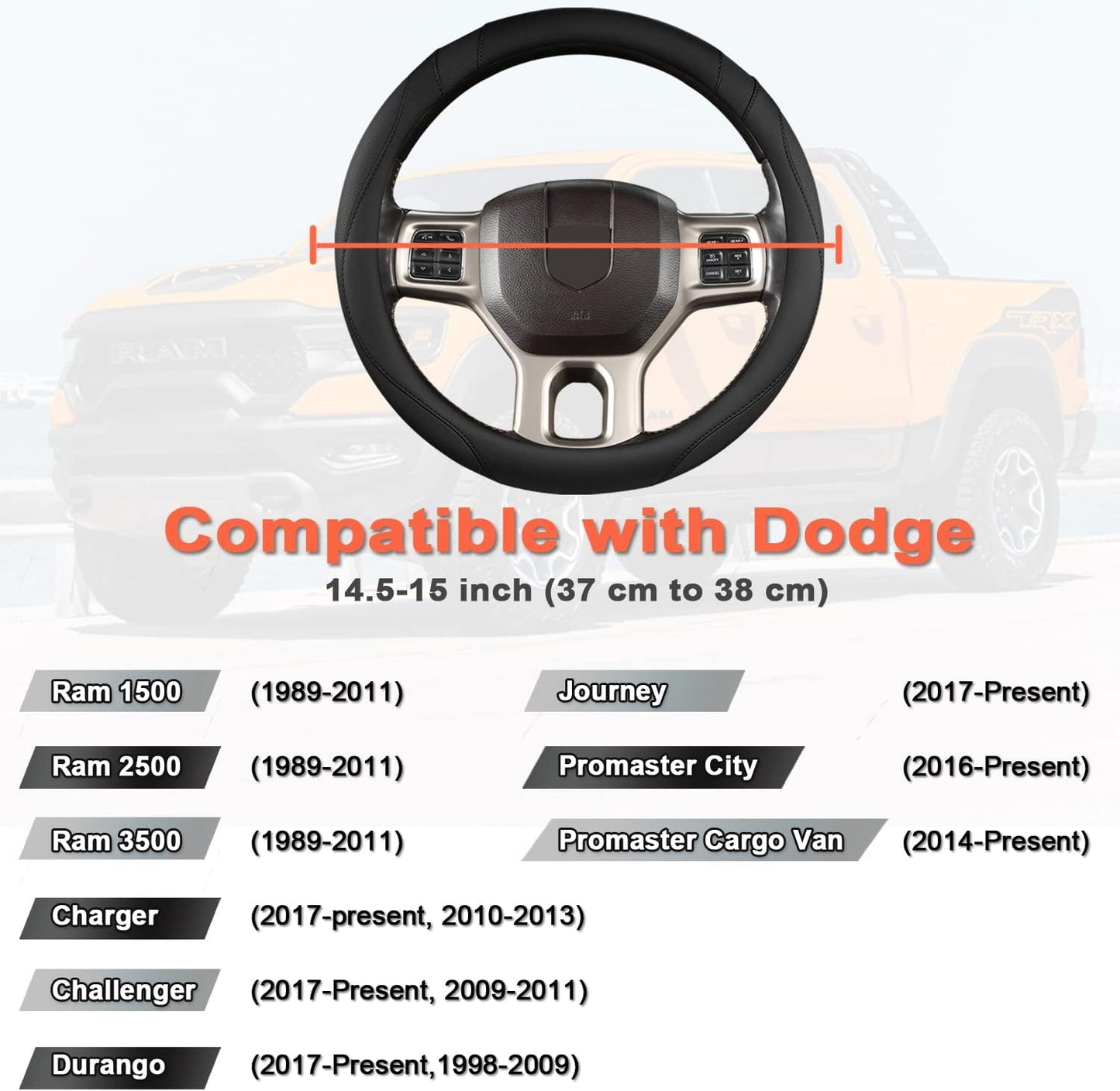 Cubierta volante Dodge RAM Charger Durango 89-11 Negro