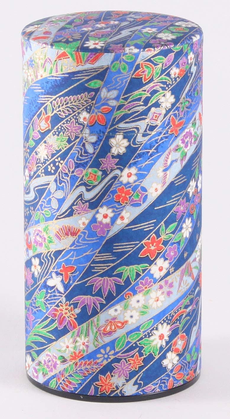 Lata té papel washi azul cintas largas 7oz