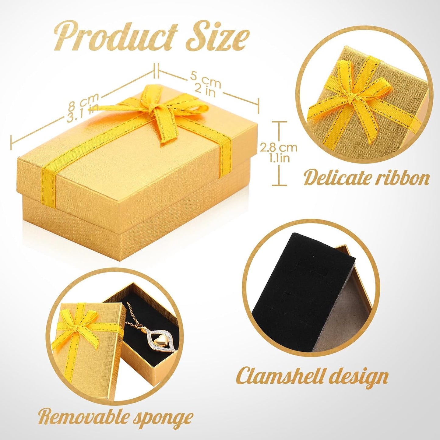 72 Cajas Regalo Joyería con Terciopelo para Aretes Anillos