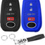 2 Pzas llavero 4 botones para Toyota Azul