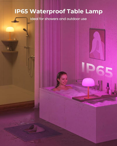 Lámpara ducha IP65 inalámbrica batería 7500mAh 3 blancos 15 RGB