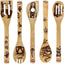 Juego 5 cucharas madera quemada cocina regalo