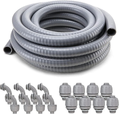 Kit conducto eléctrico 3/4pulg 25ft 8 accesorios rectos y ángulos