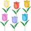 Set 6 flores tulipán metal decoración jardín patio