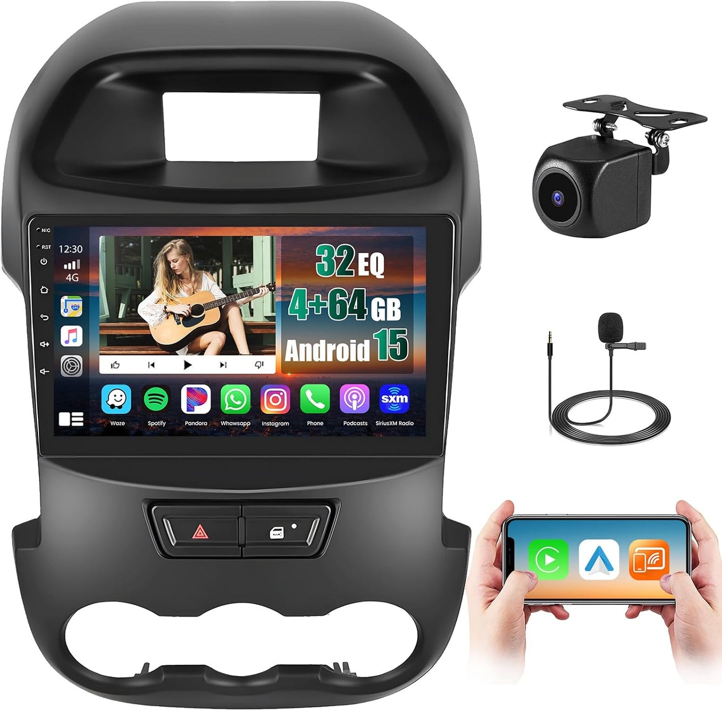 Radio coche Android 15 Ford Ranger 2011-15 9pulg CarPlay