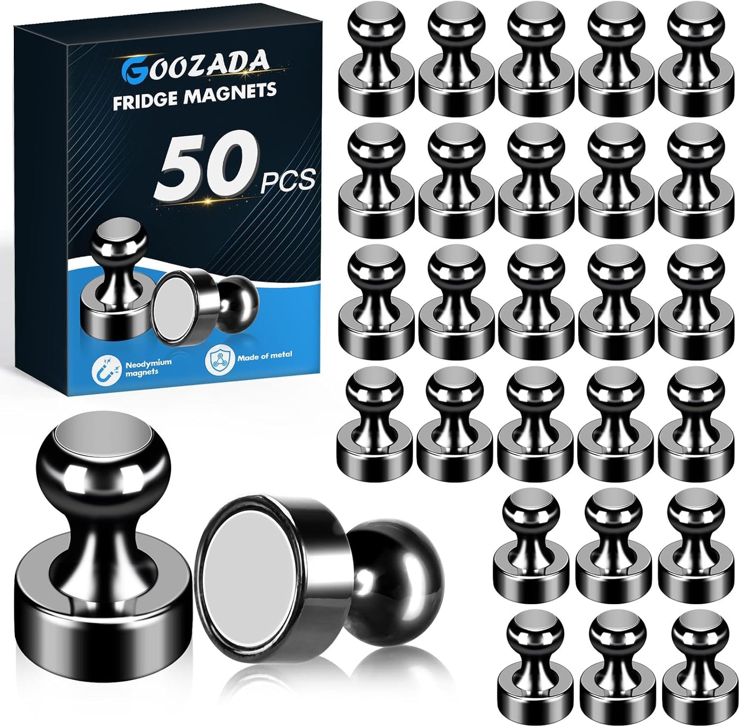 50 Imanes negros para nevera pizarra blanca cocina oficina