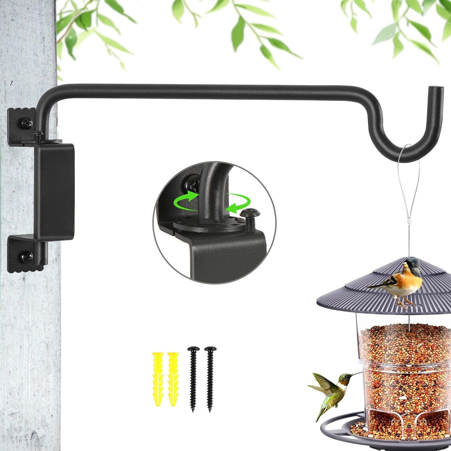 Colgador giratorio para plantas y comederos acero