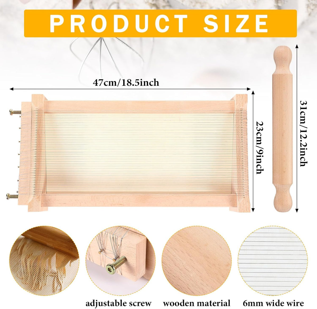 Cortador pasta italiana con rodillo madera