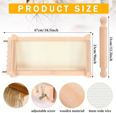 Cortador pasta italiana con rodillo madera