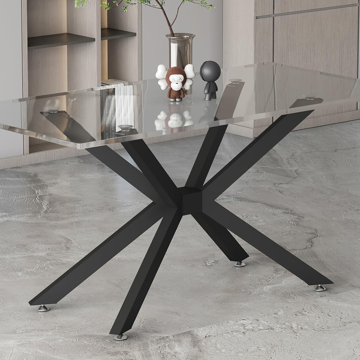 Base mesa moderna negra 29pulg metal ventosas para