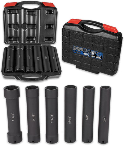 Set llaves impacto 1/2" 6 tamaños hex 3/4 a 1-1/4