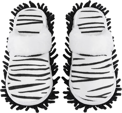 Pantuflas microfibra lavables cebra para mujer 7-10/hombre 5-8