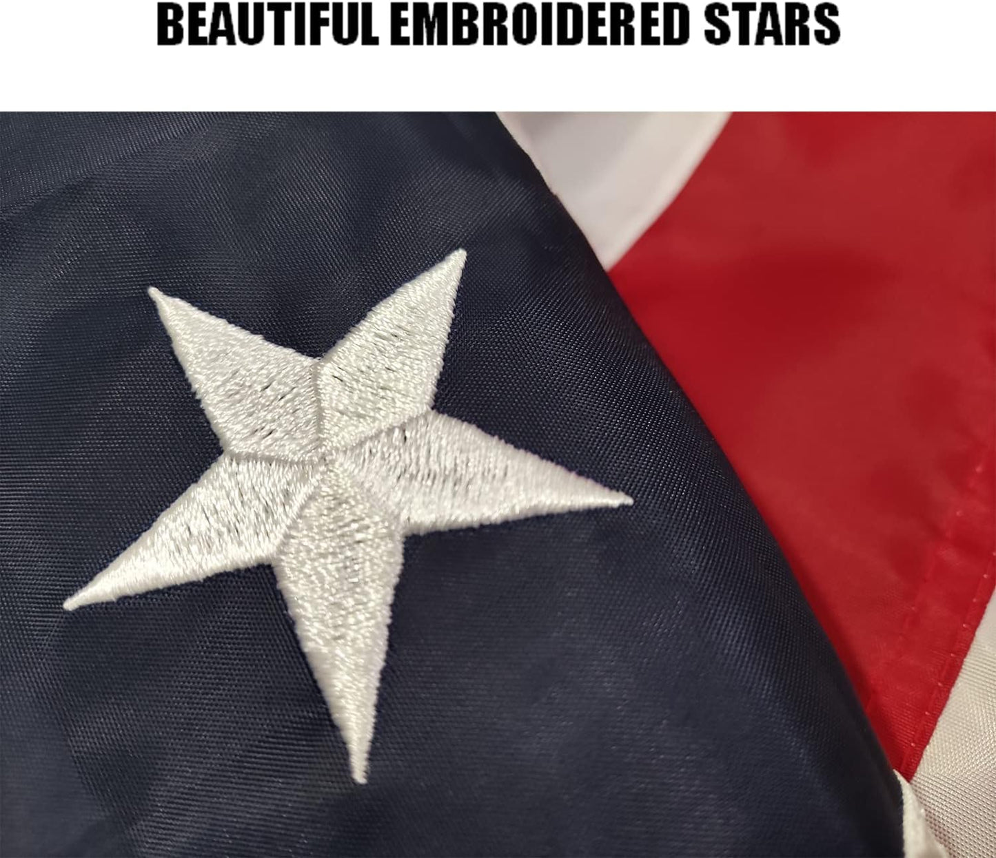 Bandera EE.UU. 3x5ft para exteriores estrellas bordadas