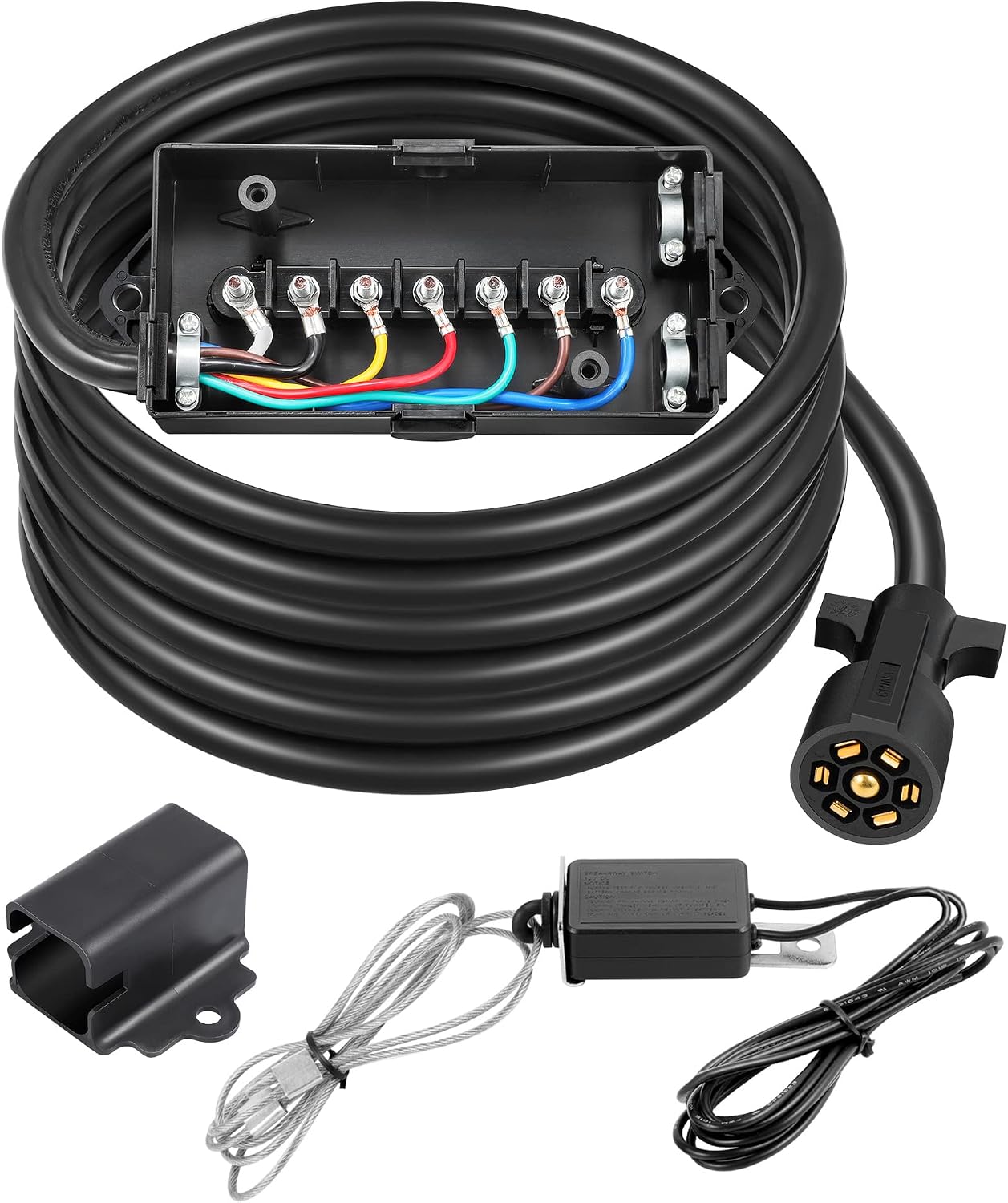 Kit arnés remolque 7 vías 8ft con interruptor 12v