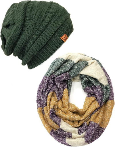 Set bufanda infinita tartán con gorro