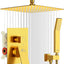 Set grifos regadera lluvia oro cepillado 25.4cm