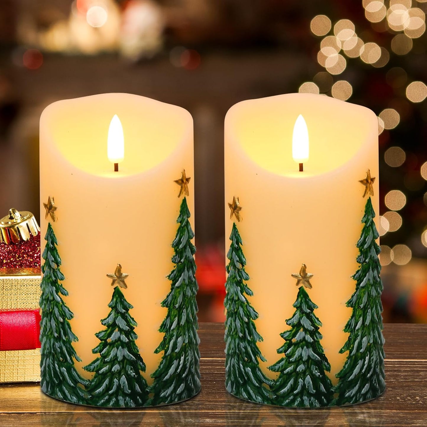 Velas navidad sin llama con temporizador 6h led parpadean