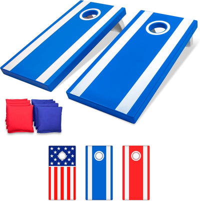 Set Cornhole 4x2ft con 8 bolsas frijoles y reglas