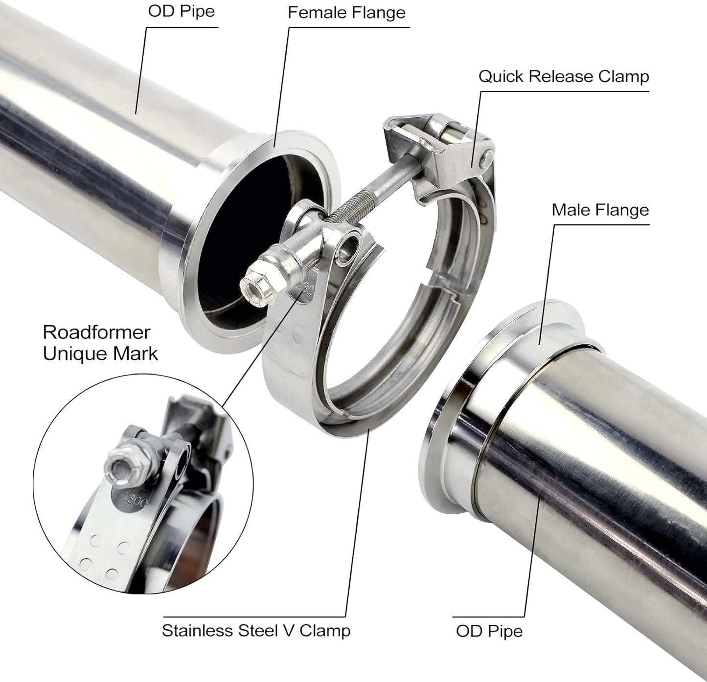 Abrazadera V 4" acero inox para escape turbocompresor