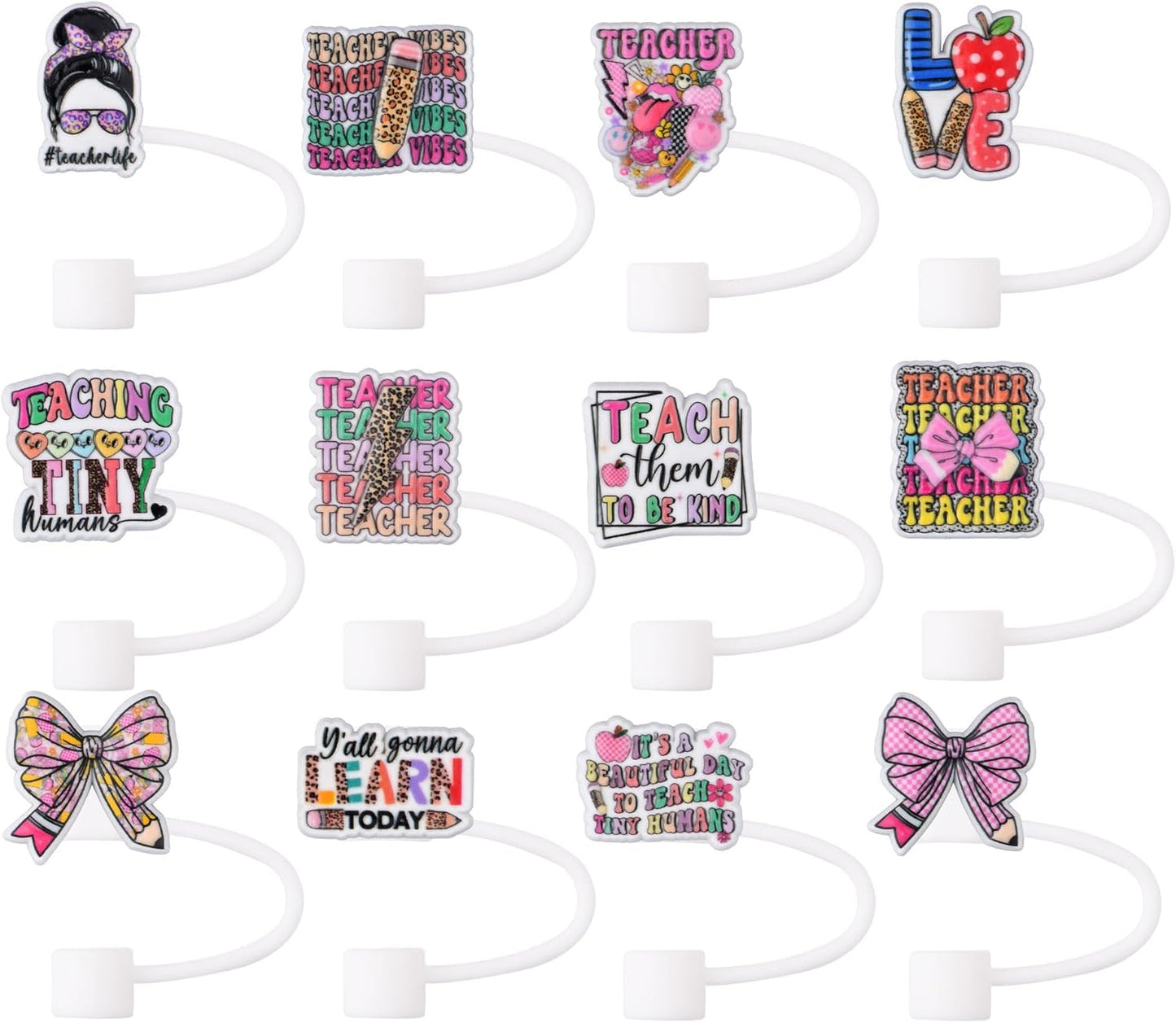 Adornos paja frutas tapas PVC reutilizables para pajitas