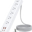 Regleta alimentación 2 clavijas 5 puertos CA 4 USB 2 USB C 5ft